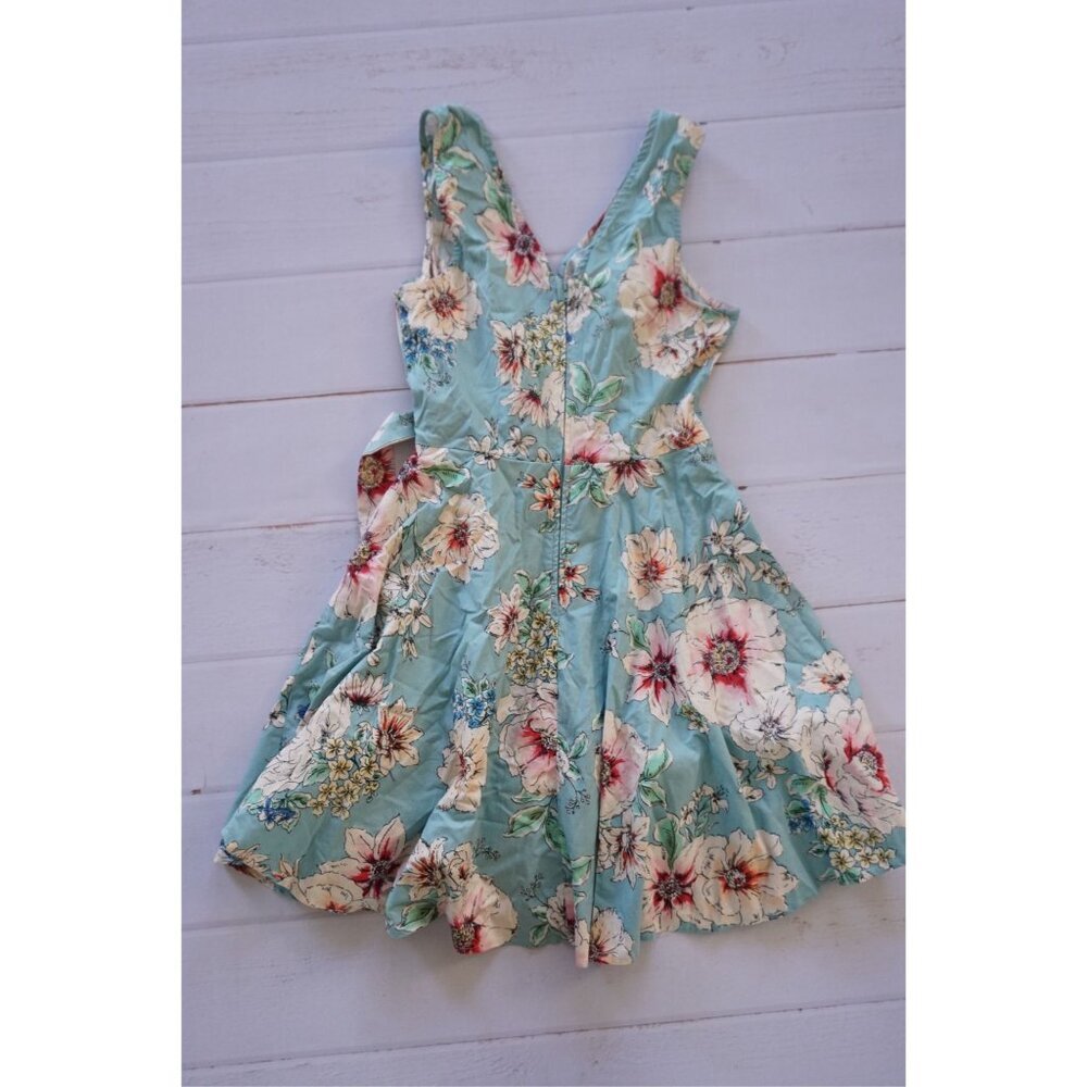 Bailey Blue Floral Wrap Dress, Belted, Size S - Picture 8 of 11
